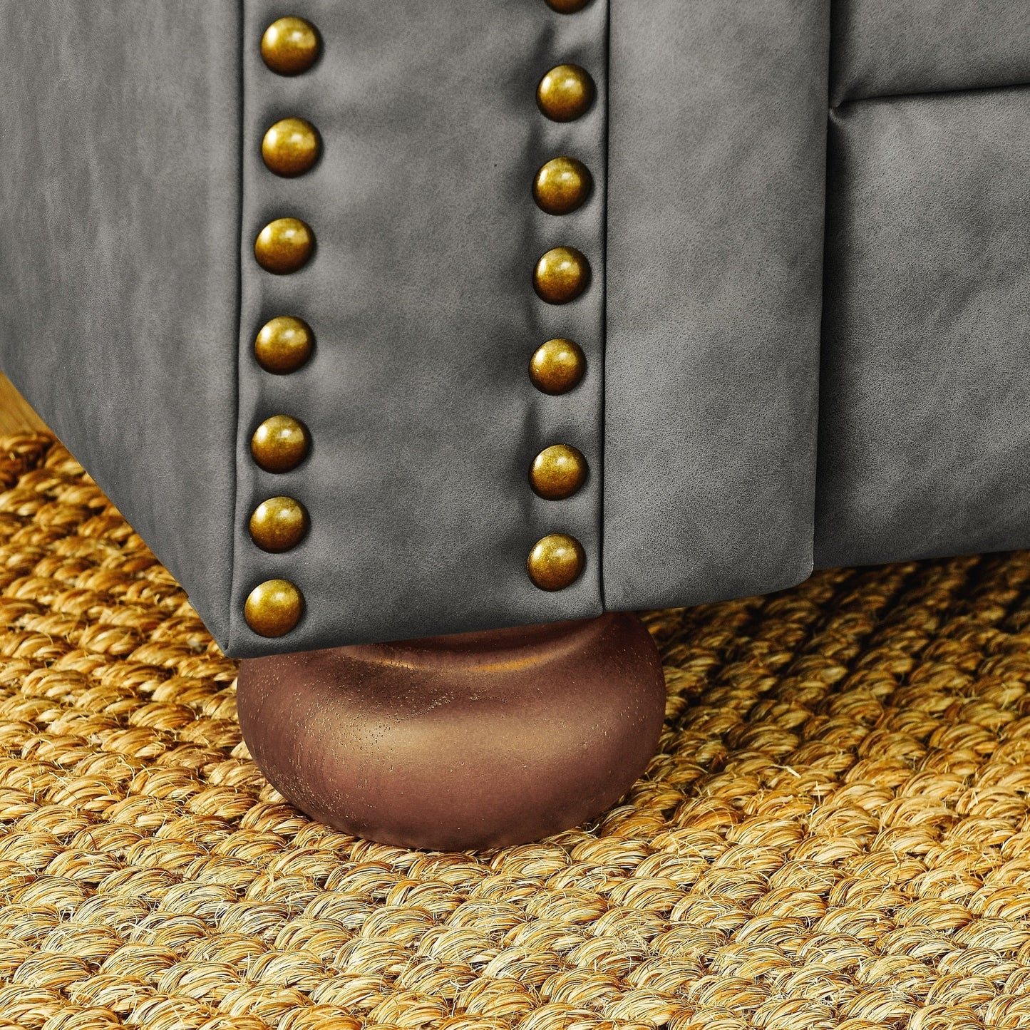 Canapé Chesterfield capitonné rembourré en PU 3 places