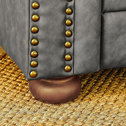 Canapé Chesterfield capitonné rembourré en PU 3 places