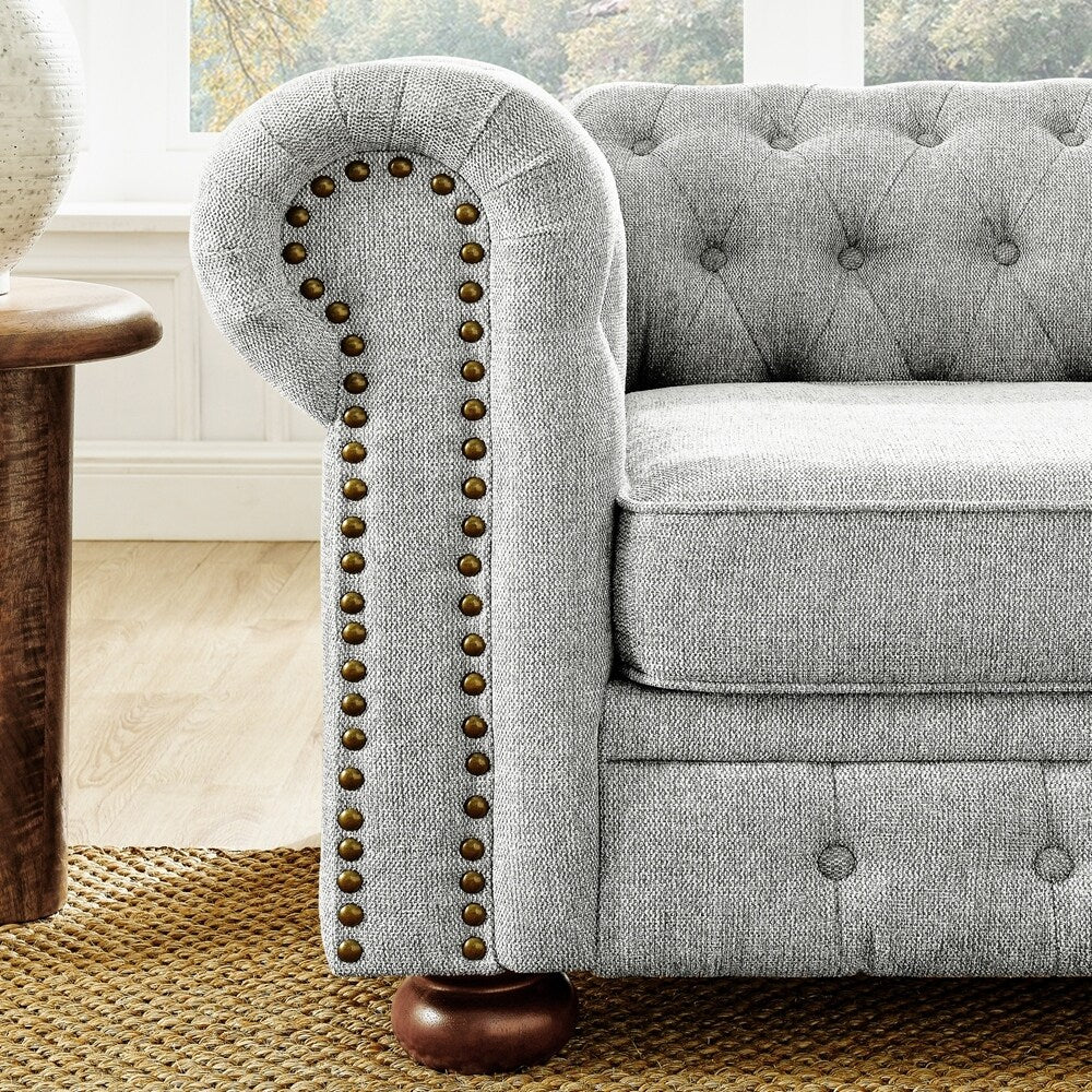 Canapé Chesterfield capitonné rembourré en PU 3 places