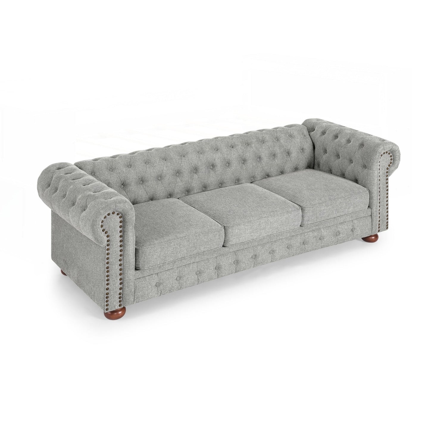 Canapé Chesterfield capitonné rembourré en PU 3 places