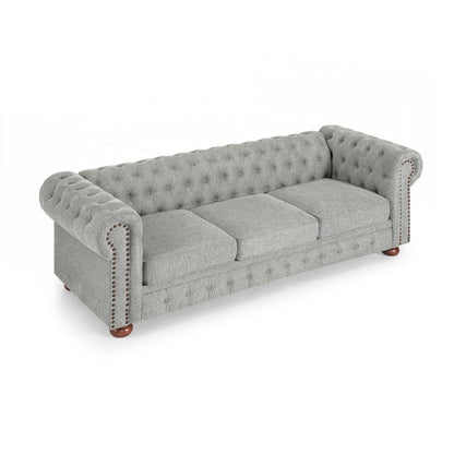 Canapé Chesterfield capitonné rembourré en PU 3 places