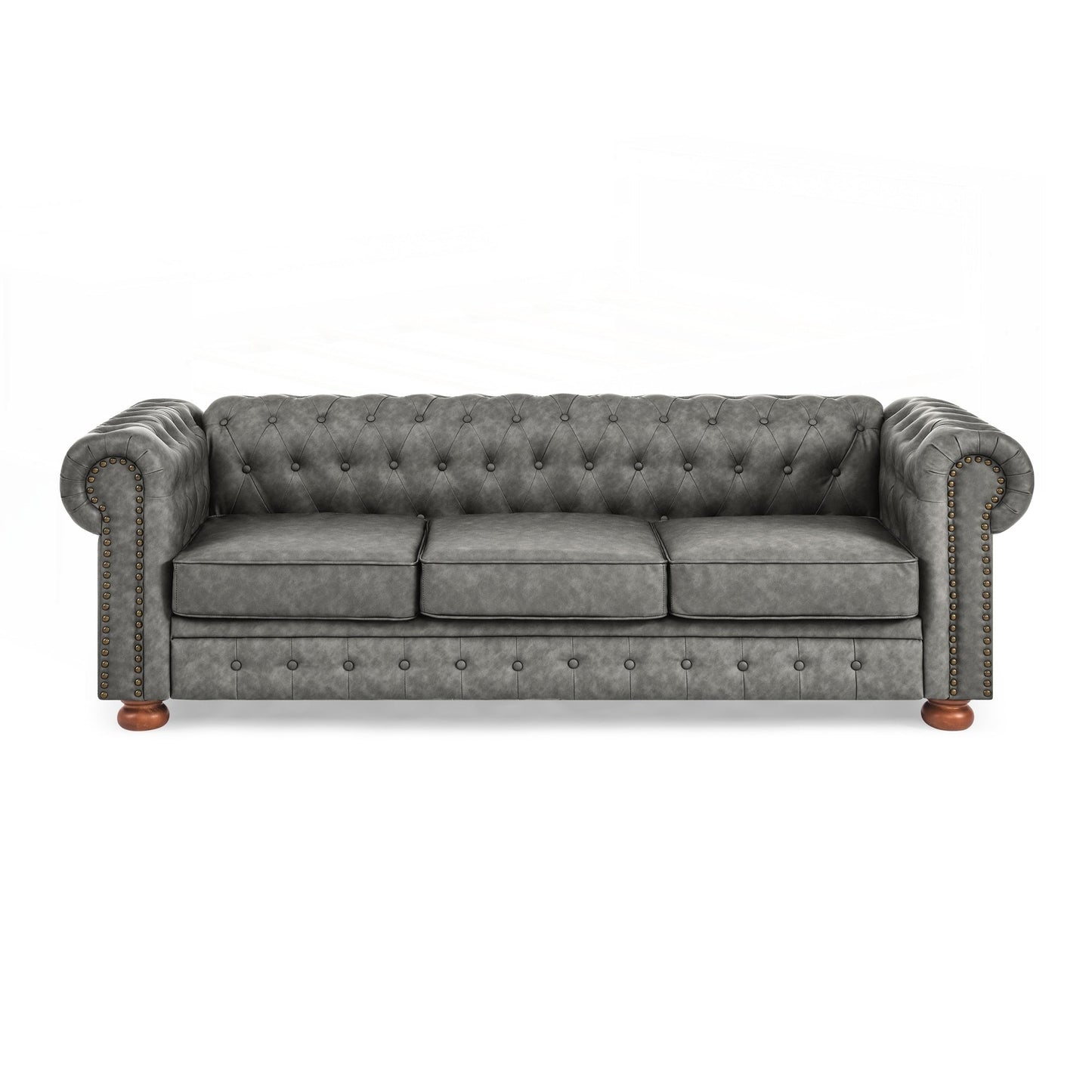 Canapé Chesterfield capitonné rembourré en PU 3 places