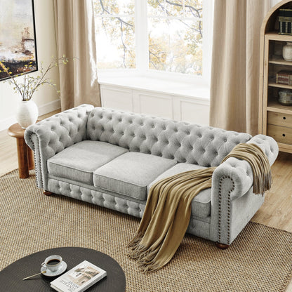 Canapé Chesterfield capitonné rembourré en PU 3 places