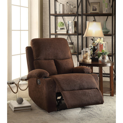 Fauteuil inclinable en lin chocolat