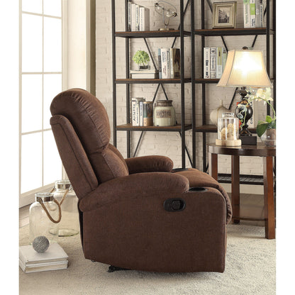 Fauteuil inclinable en lin chocolat