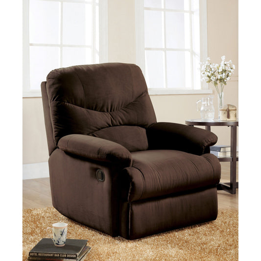 Fauteuil inclinable coulissant en microfibre chocolat
