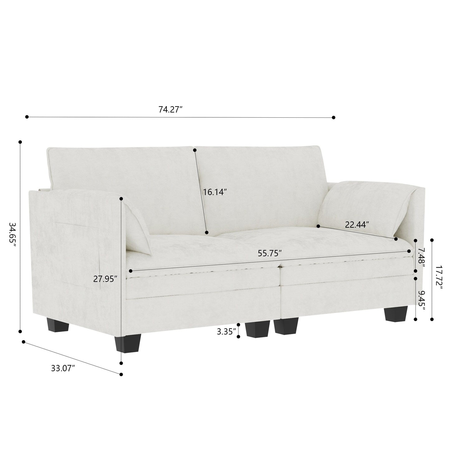 Christopher Knight Home - Canapé causeuse Sophia de style milieu de siècle