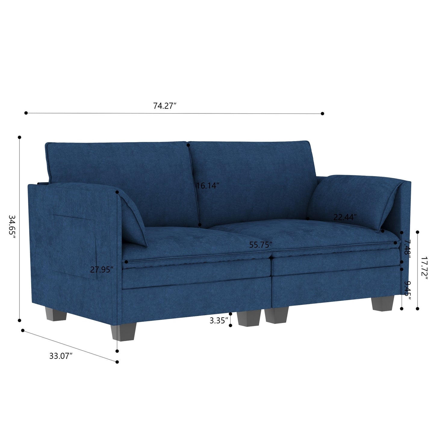 Christopher Knight Home - Canapé causeuse Sophia de style milieu de siècle