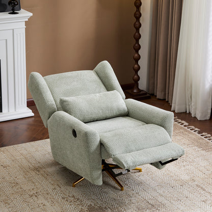 Christopher Knight Home - Fauteuil inclinable pivotant électrique Starling avec base en métal doré