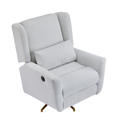 Christopher Knight Home - Fauteuil inclinable pivotant électrique Starling avec base en métal doré
