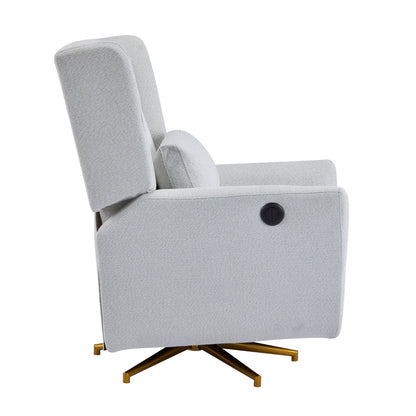 Christopher Knight Home - Fauteuil inclinable pivotant électrique Starling avec base en métal doré