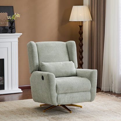 Christopher Knight Home - Fauteuil inclinable pivotant électrique Starling avec base en métal doré