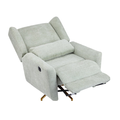 Christopher Knight Home - Fauteuil inclinable pivotant électrique Starling avec base en métal doré