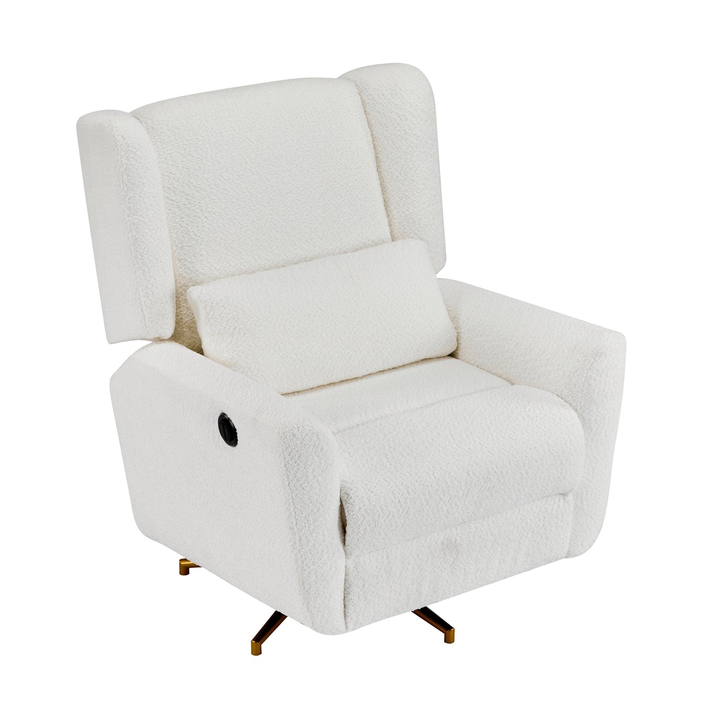 Christopher Knight Home - Fauteuil inclinable pivotant électrique Starling avec base en métal doré