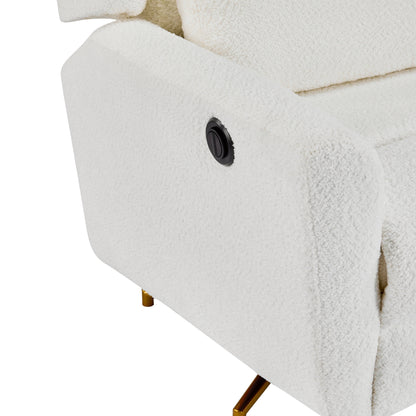 Christopher Knight Home - Fauteuil inclinable pivotant électrique Starling avec base en métal doré