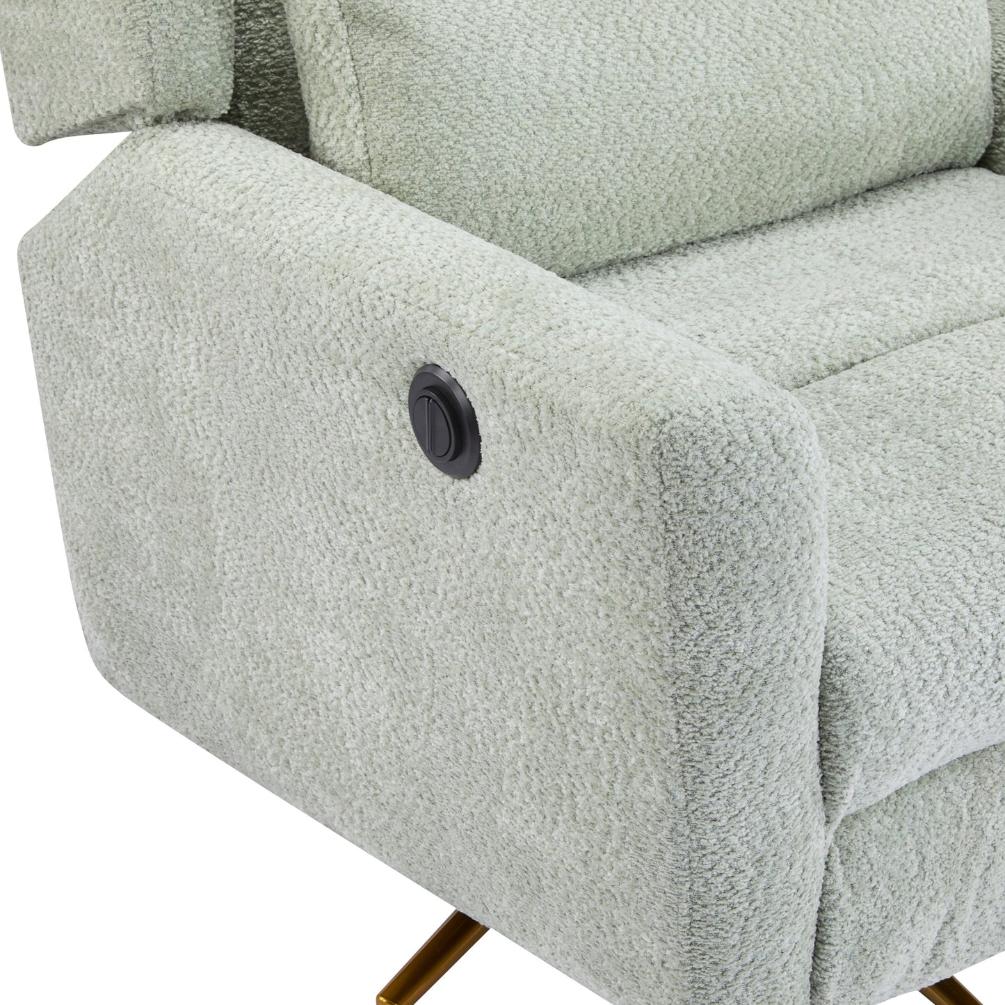 Christopher Knight Home - Fauteuil inclinable pivotant électrique Starling avec base en métal doré