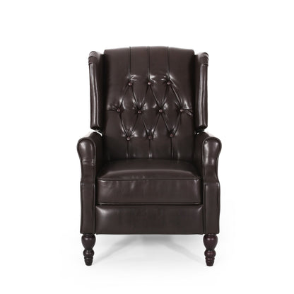 Fauteuil club inclinable en cuir reconstitué Walter Brown par Christopher Knight Home