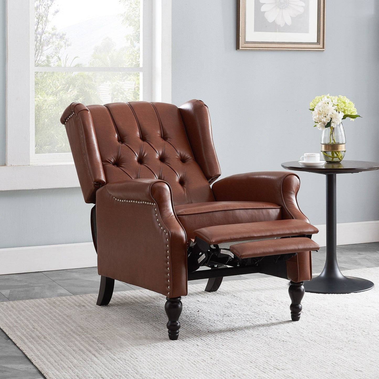 Fauteuil club inclinable en cuir reconstitué Walter Brown par Christopher Knight Home