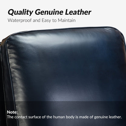 Fauteuil inclinable moderne en cuir véritable de style cigare avec garniture cloutée par HULALA HOME