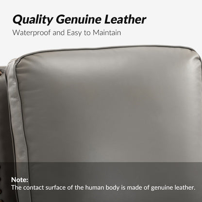 Fauteuil inclinable moderne en cuir véritable de style cigare avec garniture cloutée par HULALA HOME