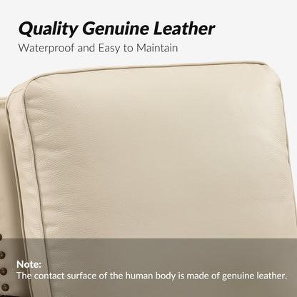 Fauteuil inclinable moderne en cuir véritable de style cigare avec garniture cloutée par HULALA HOME