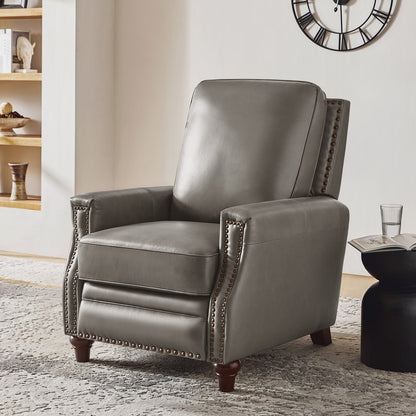 Fauteuil inclinable moderne en cuir véritable de style cigare avec garniture cloutée par HULALA HOME