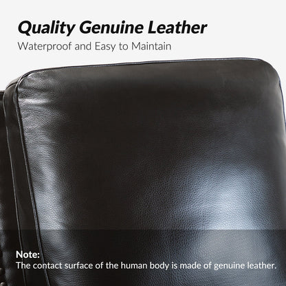 Fauteuil inclinable moderne en cuir véritable de style cigare avec garniture cloutée par HULALA HOME