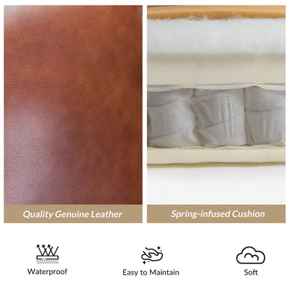 Fauteuil inclinable moderne en cuir véritable de style cigare avec garniture cloutée par HULALA HOME