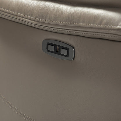 Fauteuil inclinable électrique Clara en cuir véritable avec coussin rembourré, lot de 2