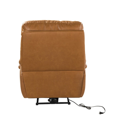 Fauteuil inclinable électrique Clara en cuir véritable avec coussin rembourré, lot de 2