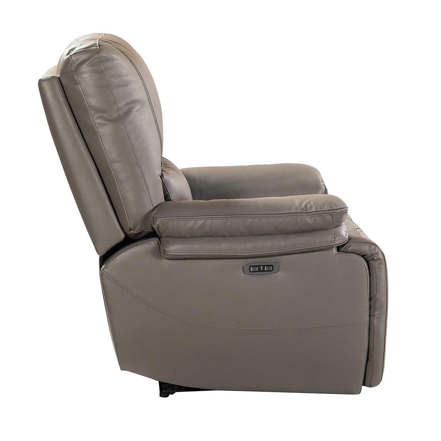 Fauteuil inclinable électrique Clara en cuir véritable avec coussin rembourré, lot de 2