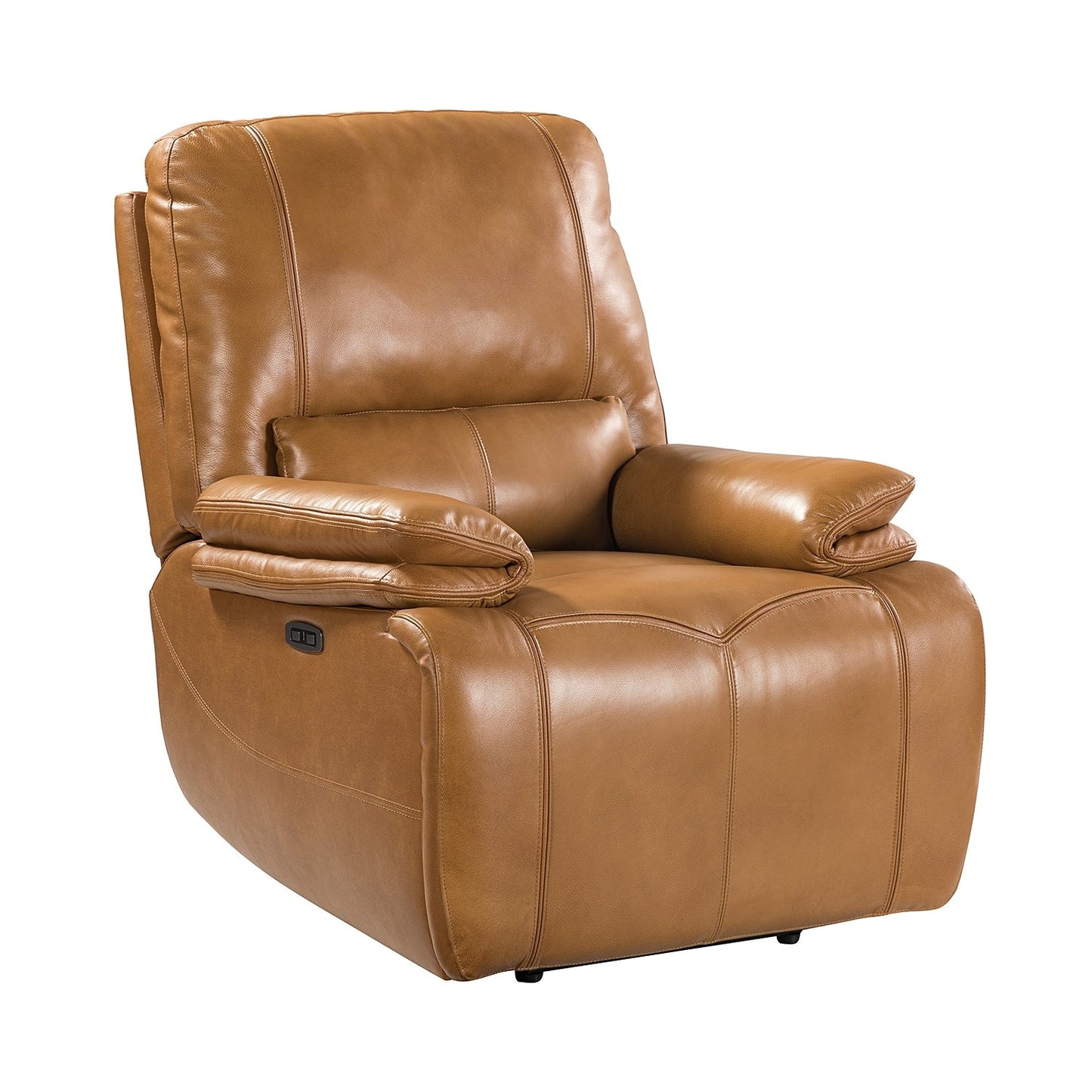 Fauteuil inclinable électrique Clara en cuir véritable avec coussin rembourré, lot de 2