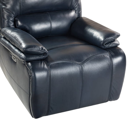 Fauteuil inclinable électrique Clara en cuir véritable avec coussin rembourré, lot de 2