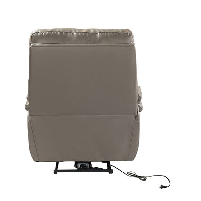 Fauteuil inclinable électrique Clara en cuir véritable avec coussin rembourré, lot de 2