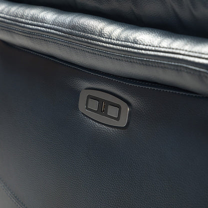 Fauteuil inclinable électrique Clara en cuir véritable avec coussin rembourré, lot de 2