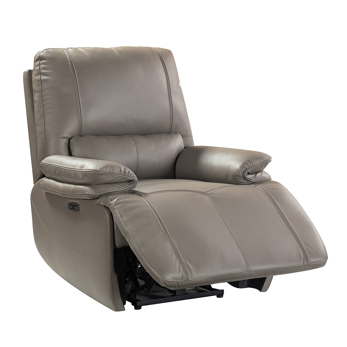 Fauteuil inclinable électrique Clara en cuir véritable avec coussin rembourré, lot de 2