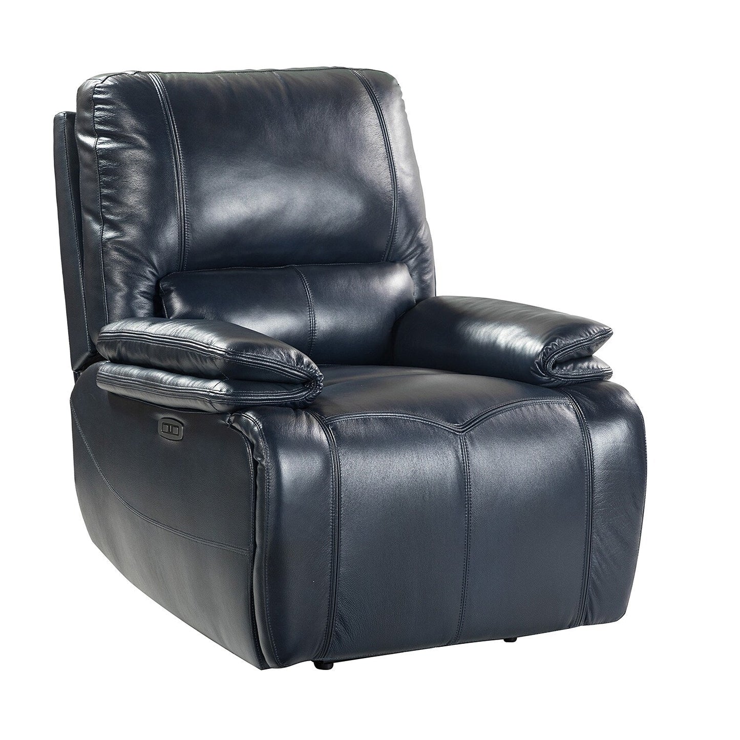 Fauteuil inclinable électrique Clara en cuir véritable avec coussin rembourré, lot de 2