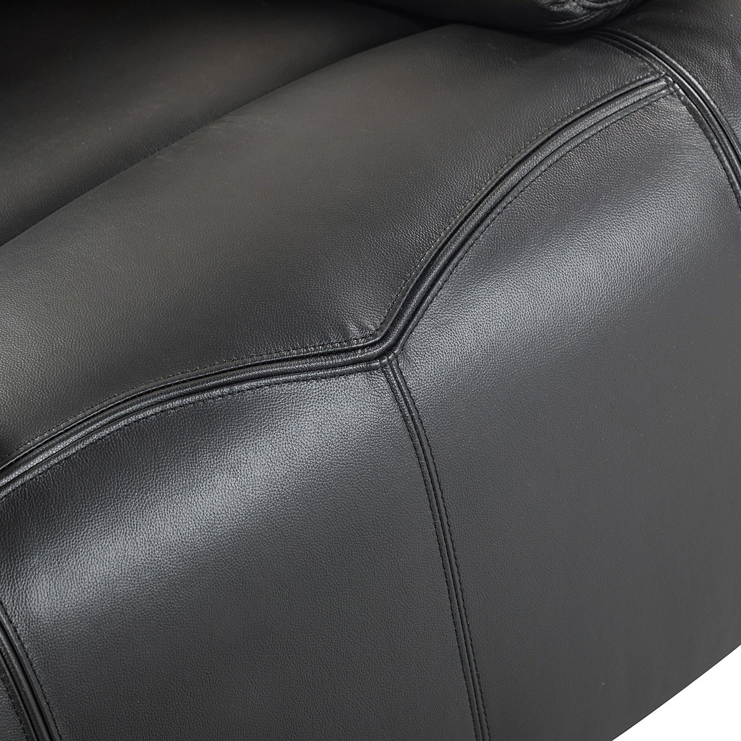 Fauteuil inclinable électrique Clara en cuir véritable avec coussin rembourré, lot de 2