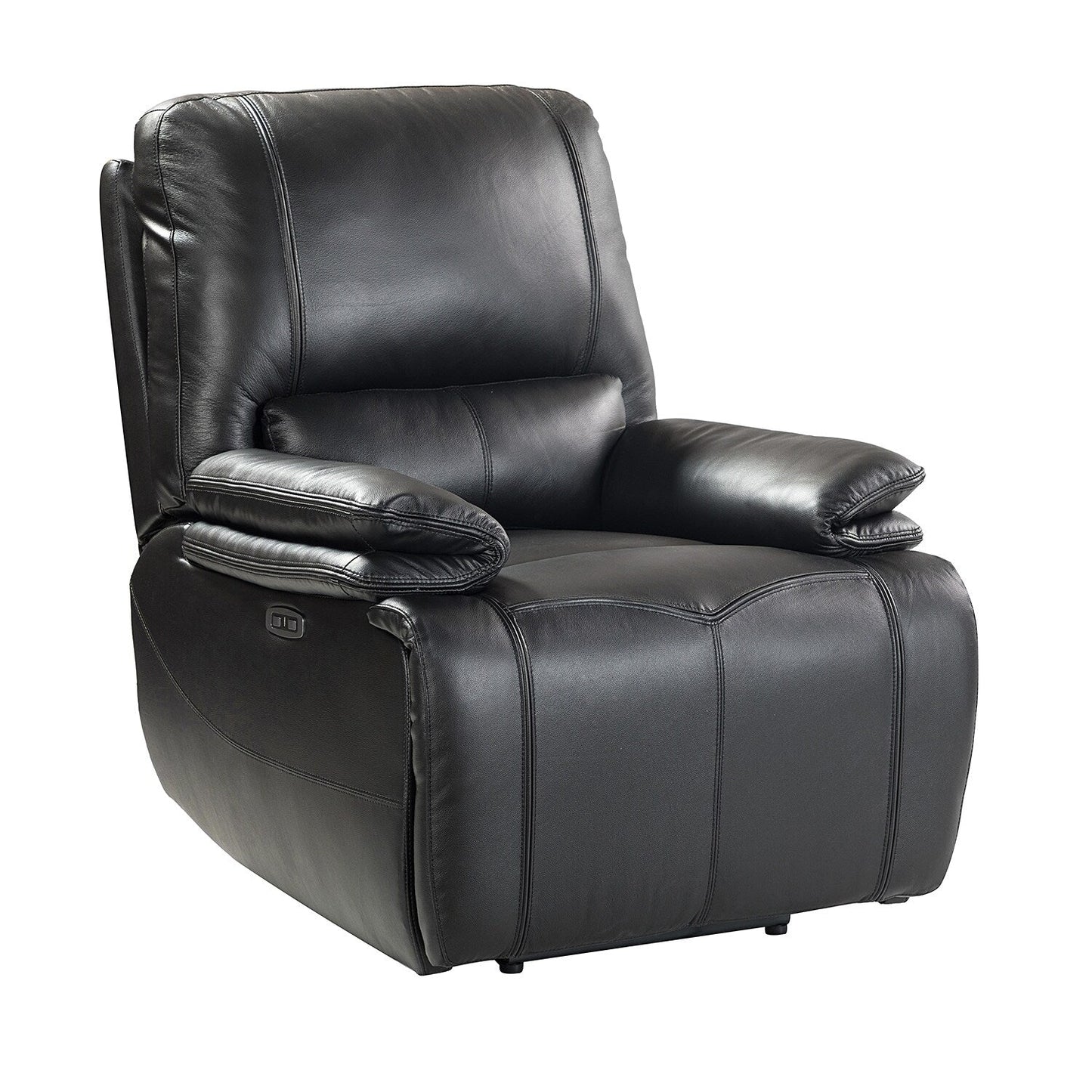 Fauteuil inclinable électrique Clara en cuir véritable avec coussin rembourré, lot de 2