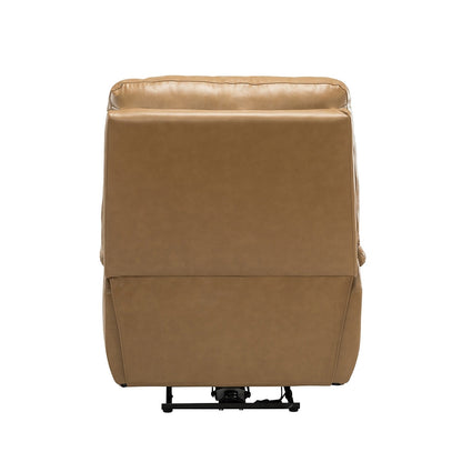 Fauteuil inclinable électrique Clara en cuir véritable avec coussin rembourré, lot de 2