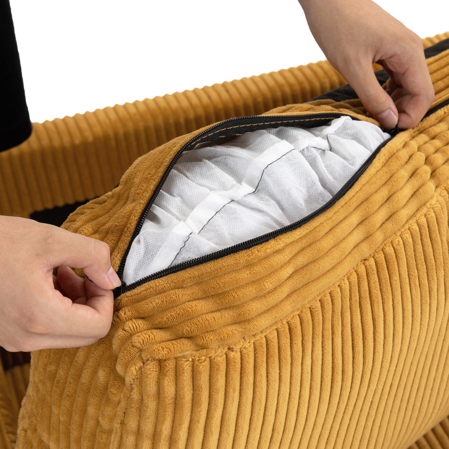 Canapé classique en velours côtelé 2 places rembourré