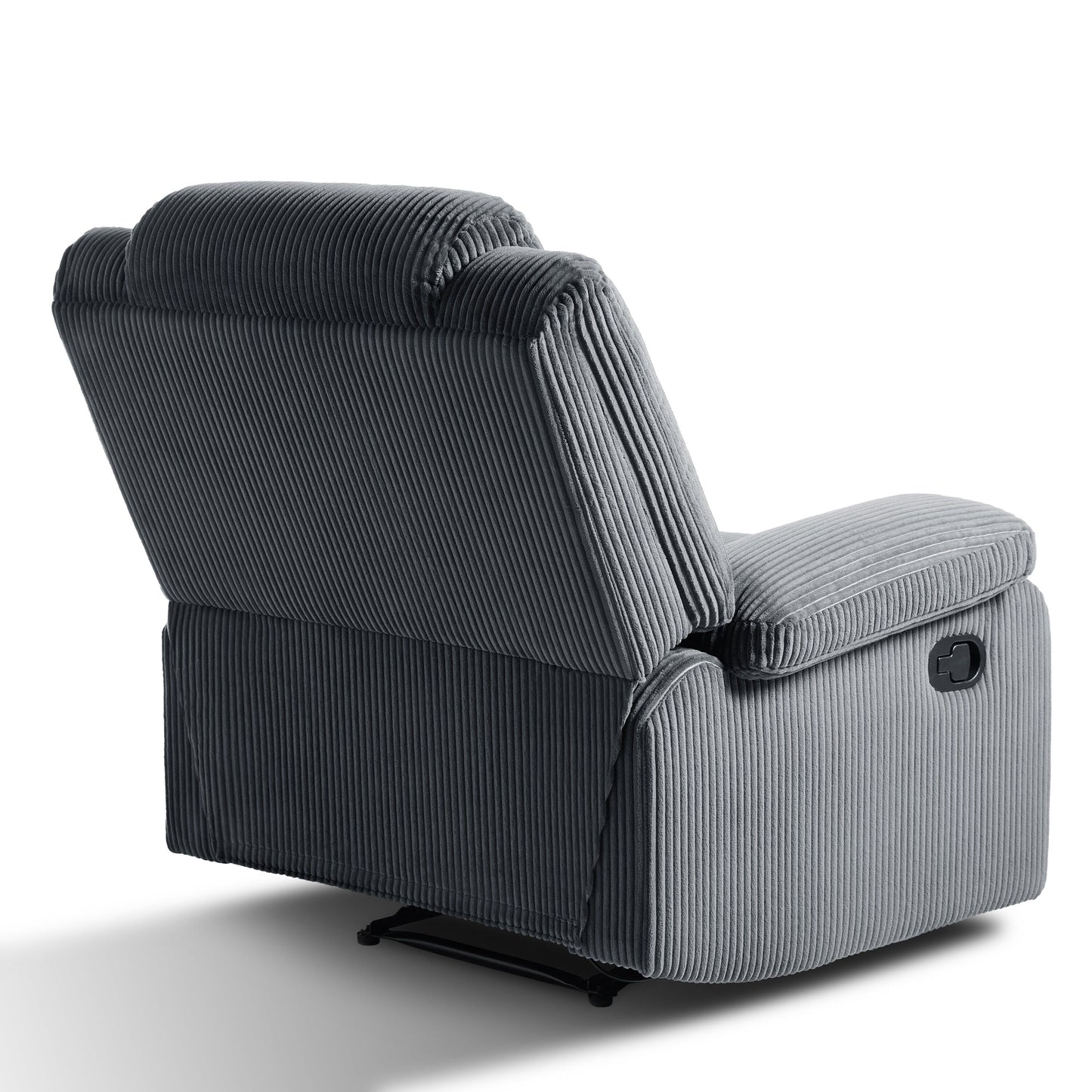 Fauteuil inclinable manuel classique rembourré en velours côtelé