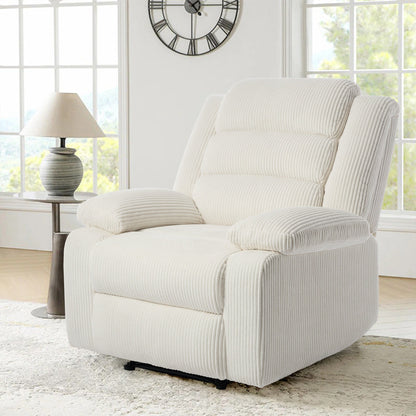 Fauteuil inclinable manuel classique rembourré en velours côtelé