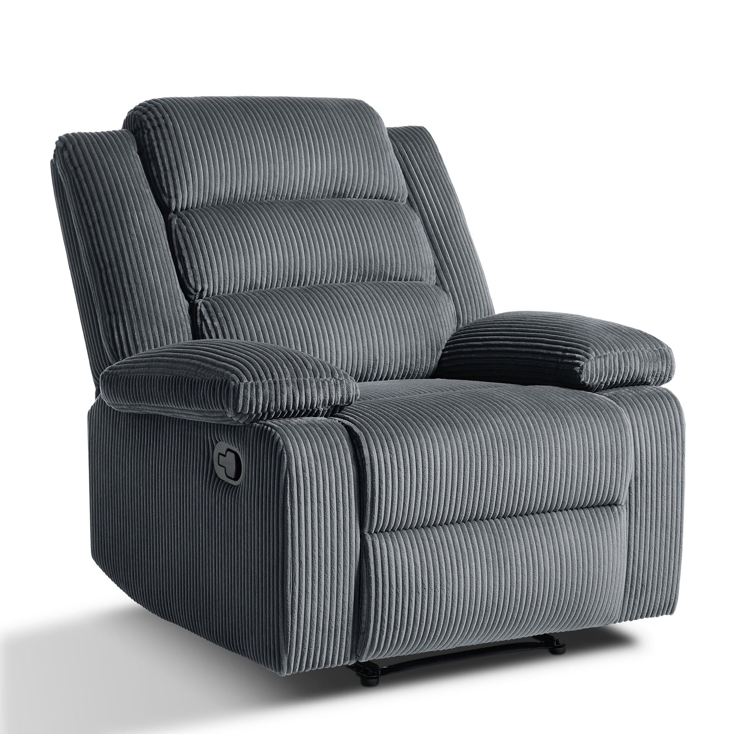 Fauteuil inclinable manuel classique rembourré en velours côtelé (lot de 2)