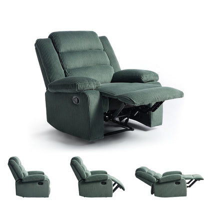 Fauteuil inclinable manuel classique rembourré en velours côtelé (lot de 2)