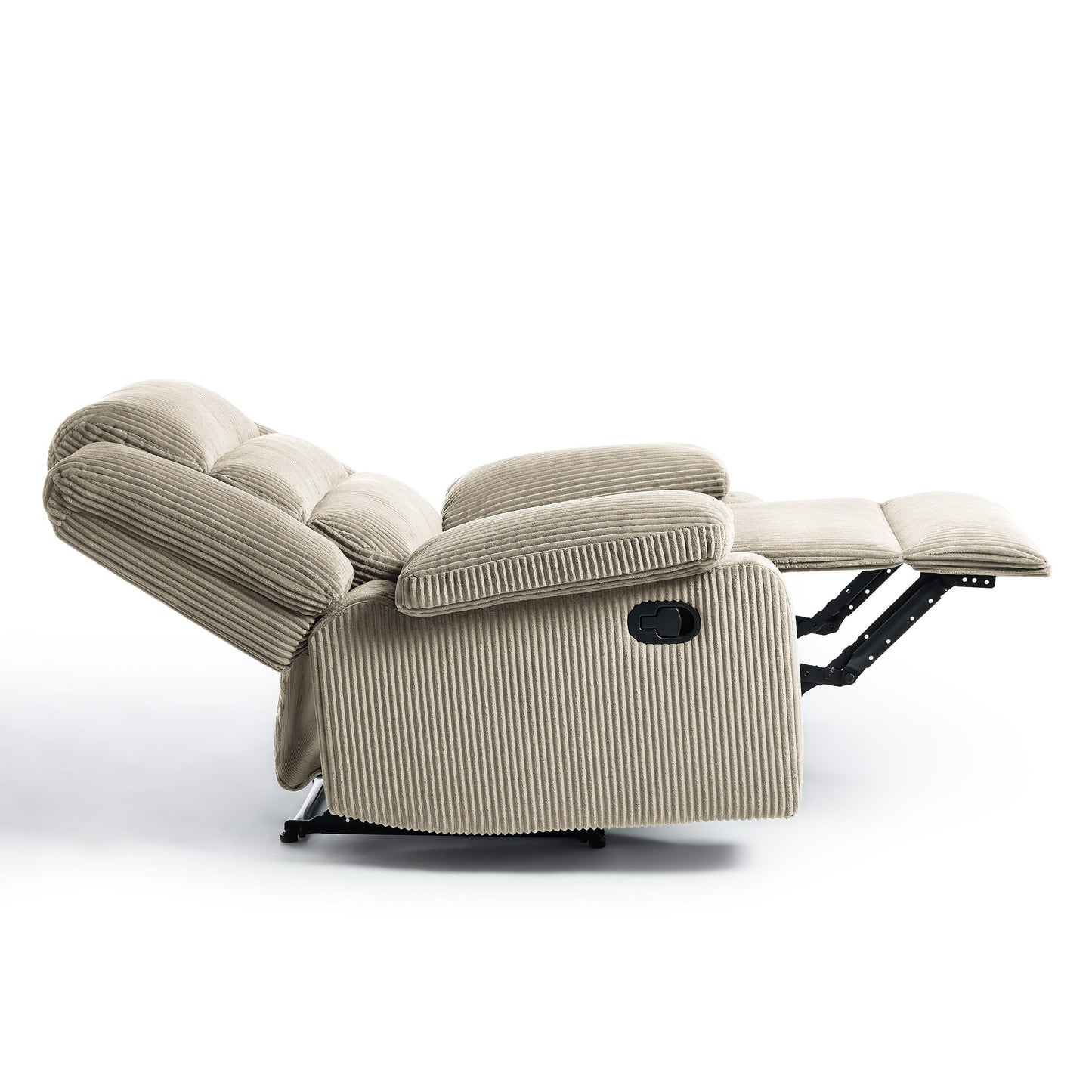 Fauteuil inclinable manuel classique rembourré en velours côtelé (lot de 2)