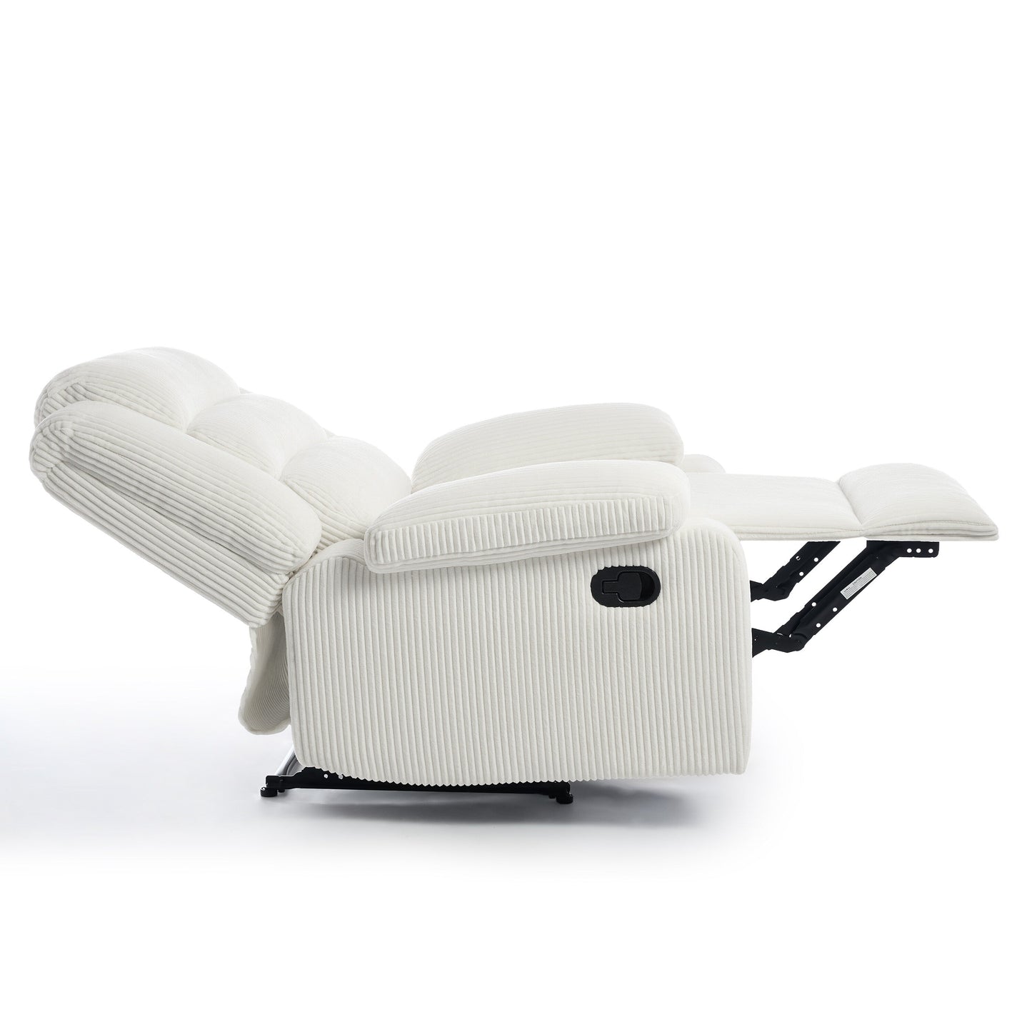 Fauteuil inclinable manuel classique rembourré en velours côtelé (lot de 2)
