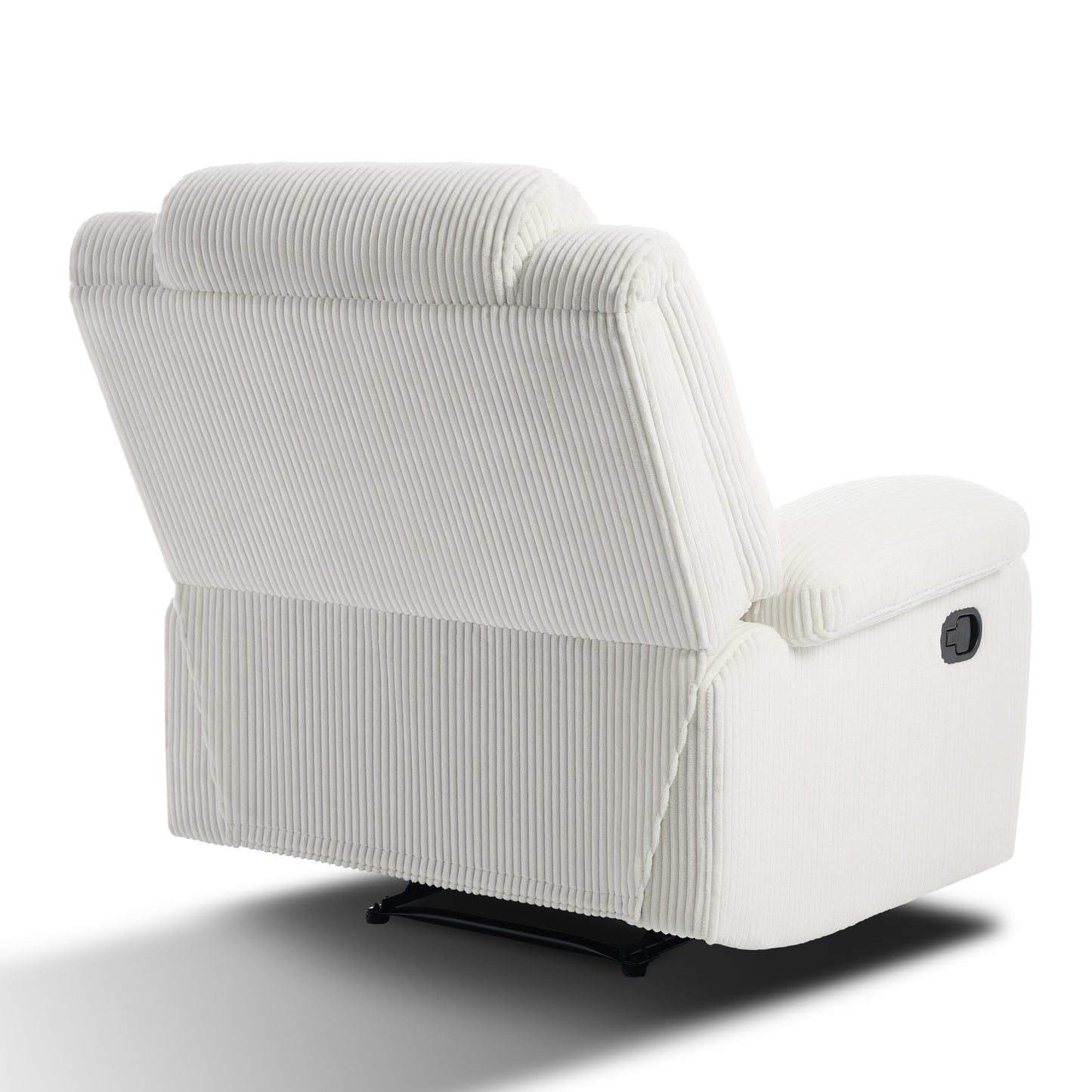 Fauteuil inclinable manuel classique rembourré en velours côtelé (lot de 2)