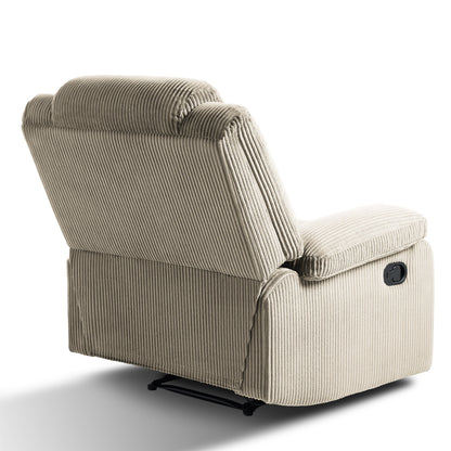 Fauteuil inclinable manuel classique rembourré en velours côtelé (lot de 2)