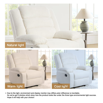 Fauteuil inclinable manuel classique rembourré en velours côtelé